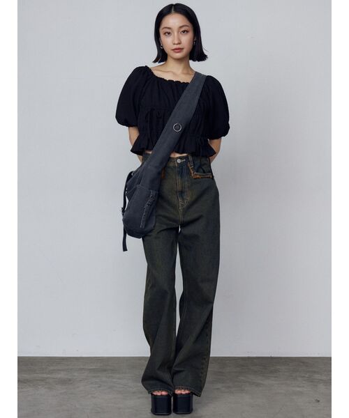 EMODA（エモダ）の「2WAYギャザーショルダートップ（Tシャツ/カットソー・レディース・ブラック/ブルー/ホワイト/レッド・FREE）」の18枚目の写真