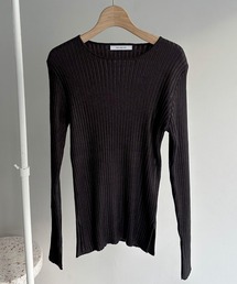 メタリックリブニット