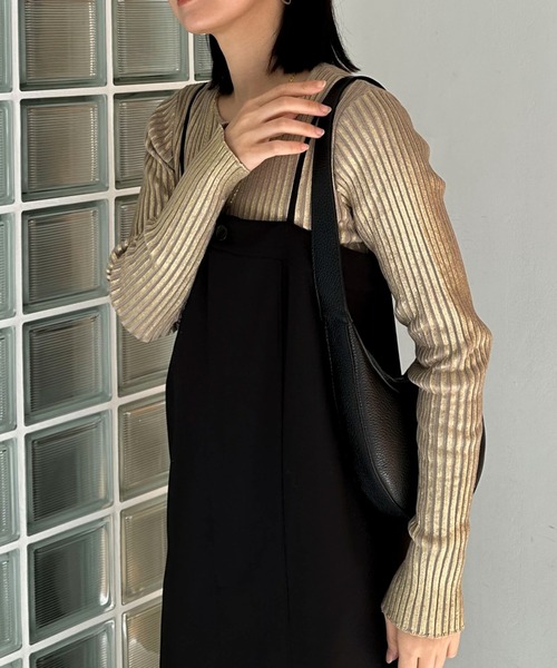 Doux archives(ドゥアルシーヴ)の「メタリックリブニット(ニット/セーター・レディース・ブラック/シルバー/ゴールド・FREE)」の18枚目の写真