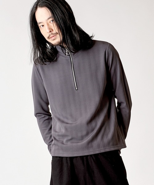 セール】スリムフィットハーフZIP-PO(プルオーバー)（Tシャツ