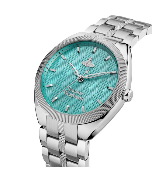 Vivienne Westwood(ヴィヴィアンウエストウッド)の「「Vivienne Westwood/ヴィヴィアン・ウエストウッド」ミューズ レディース クォーツ ウォッチ、オレンジ ダイヤル & シルバー ステンレススチール ブレスレット(アナログ腕時計・レディース・シルバー系/ターコイズブルー・37mm)」の15枚目の写真