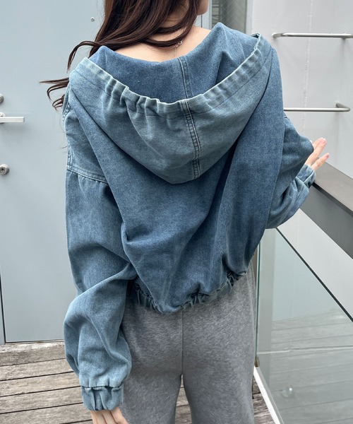 セール】デニムダブルZIPブルゾン（デニムジャケット）｜GLAMOROUS