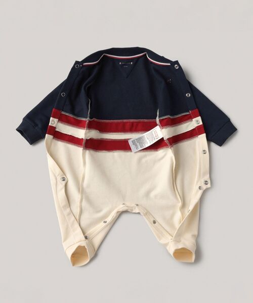 TOMMY HILFIGER（トミーヒルフィガー）の「BABY カラーブロックカバーオール（ワンピース・キッズ・ホワイト・80ｃｍ/70cm）」の8枚目の写真