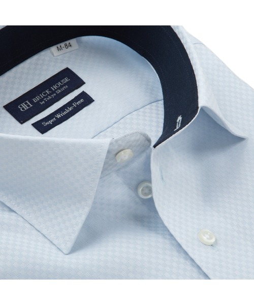 TOKYO SHIRTS（トウキョウシャツ）の「超形態安定ノーアイロン ワイド 長袖ビジネスワイシャツ（ビジネスシャツ・メンズ・ライトブルー・首回り37cm-裄丈80cm/首回り39cm-裄丈80cm/首回り39cm-裄丈84cm/首回り41cm-裄丈82cm/首回り41cm-裄丈86cm/首回り43cm-裄丈82cm/首回り43cm-裄丈86cm/首回り37cm-裄丈84cm/首回り42cm-裄丈82cm/首回り42cm-裄丈86cm）」の2枚目の写真