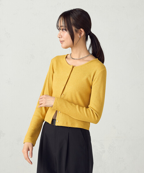 COMME CA ISM（コムサイズム）の「【アンサンブル対応】クロップド丈カーデガン（カーディガン/ボレロ・レディース・アイボリー/マスタード/チャコール/ライトグレー・MEDIUM/LARGE）」の13枚目の写真