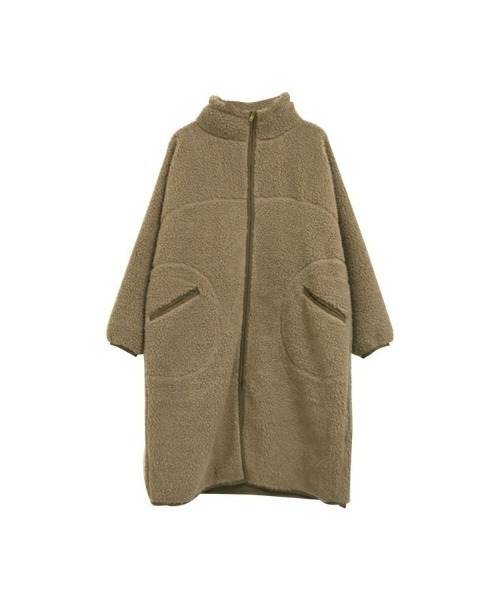aquagarage（アクアガレージ）の「スタンドカラーボアコート（その他アウター・レディース・グレイッシュベージュ/ブラック/グレー・ONESIZE）」の14枚目の写真