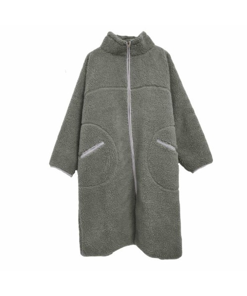 aquagarage（アクアガレージ）の「スタンドカラーボアコート（その他アウター・レディース・グレイッシュベージュ/ブラック/グレー・ONESIZE）」の15枚目の写真