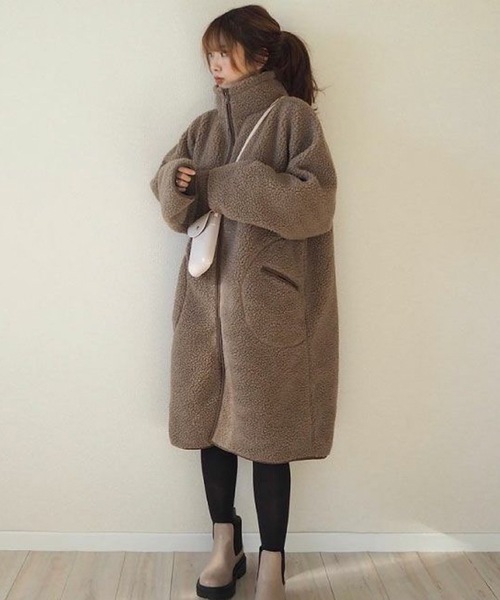 セール】スタンドカラーボアコート（その他アウター）｜aquagarage