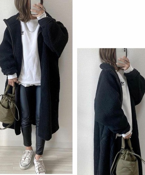 aquagarage（アクアガレージ）の「スタンドカラーボアコート（その他アウター・レディース・グレイッシュベージュ/ブラック/グレー・ONESIZE）」の19枚目の写真