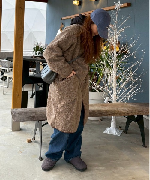 スタンドカラーボアコート（その他アウター）｜aquagarage（アクア