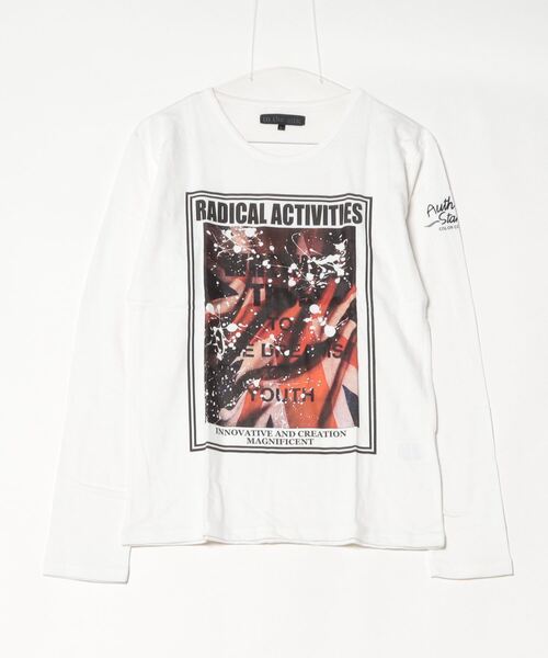 in the attic(インジアティック)の「『in the attic』ヴィンテージプリントクルーネックL/S-T(Tシャツ/カットソー・メンズ・ホワイト/ブラック・LARGE/X-LARGE)」の1枚目の写真