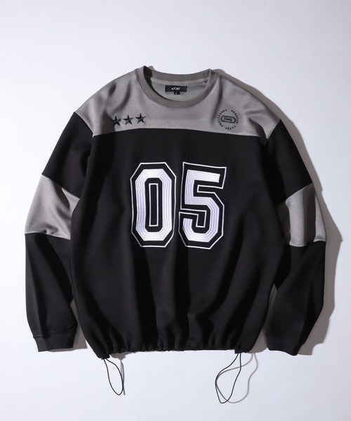 RE730(アールイーセブンサーティー)の「Cardboard knit hockey sweatshirt shirt / ダンボールニットホッケートレーナーシャツ unisex(スウェット・メンズ・オフホワイト/ブラック・L/M)」の1枚目の写真