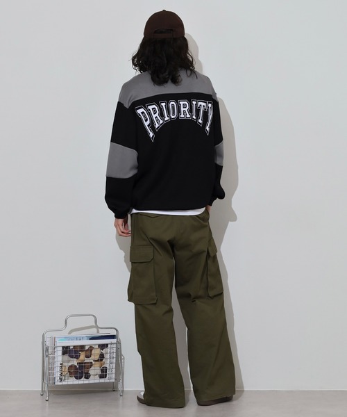 RE730(アールイーセブンサーティー)の「Cardboard knit hockey sweatshirt shirt / ダンボールニットホッケートレーナーシャツ unisex(スウェット・メンズ・オフホワイト/ブラック・L/M)」の13枚目の写真