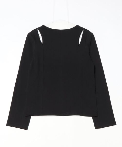 Per sist ence(パーシエンス)の「綿天竺ショルダースリットロンT(Tシャツ/カットソー・レディース・ブラック/オフホワイト/杢グレー・FREE)」の4枚目の写真