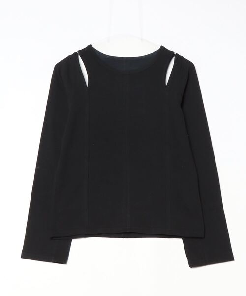Per sist ence(パーシエンス)の「綿天竺ショルダースリットロンT(Tシャツ/カットソー・レディース・ブラック/オフホワイト/杢グレー・FREE)」の14枚目の写真