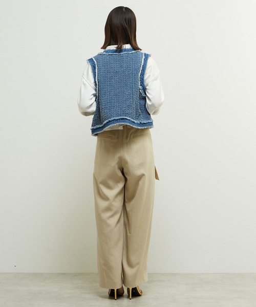 Soffitto デニムツイード見え加工ベスト Soffitto｜デニムツイード見え加工ベスト | Rakuten Fashion