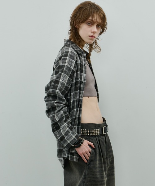 AFF AIVER（エイエフエフアイバー）の「AFF AIVER　ヘビースノーウォッシュラグランチェックシャツ（シャツ/ブラウス・メンズ・ブルー/ブラック/レッド・SMALL/MEDIUM/LARGE）」の5枚目の写真