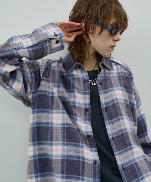 AFF AIVER（エイエフエフアイバー）の「AFF AIVER　ヘビースノーウォッシュラグランチェックシャツ（シャツ/ブラウス・メンズ・ブルー/ブラック/レッド・SMALL/MEDIUM/LARGE）」の19枚目の写真