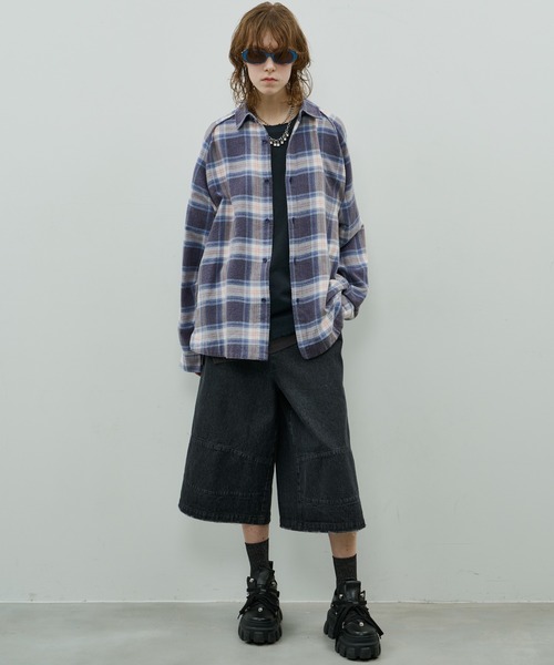 AFF AIVER（エイエフエフアイバー）の「AFF AIVER　ヘビースノーウォッシュラグランチェックシャツ（シャツ/ブラウス・メンズ・ブルー/ブラック/レッド・SMALL/MEDIUM/LARGE）」の21枚目の写真