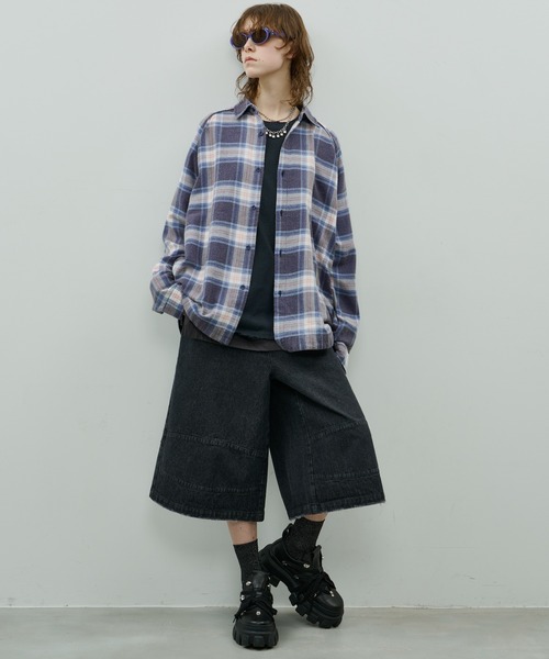 AFF AIVER（エイエフエフアイバー）の「AFF AIVER　ヘビースノーウォッシュラグランチェックシャツ（シャツ/ブラウス・メンズ・ブルー/ブラック/レッド・SMALL/MEDIUM/LARGE）」の22枚目の写真