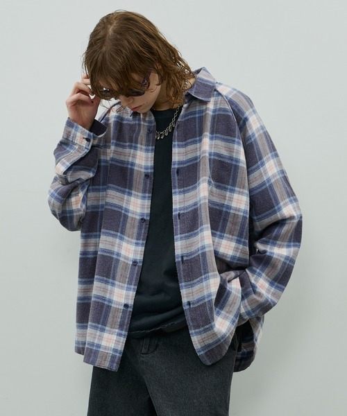 AFF AIVER（エイエフエフアイバー）の「AFF AIVER　ヘビースノーウォッシュラグランチェックシャツ（シャツ/ブラウス・メンズ・ブルー/ブラック/レッド・SMALL/MEDIUM/LARGE）」の16枚目の写真