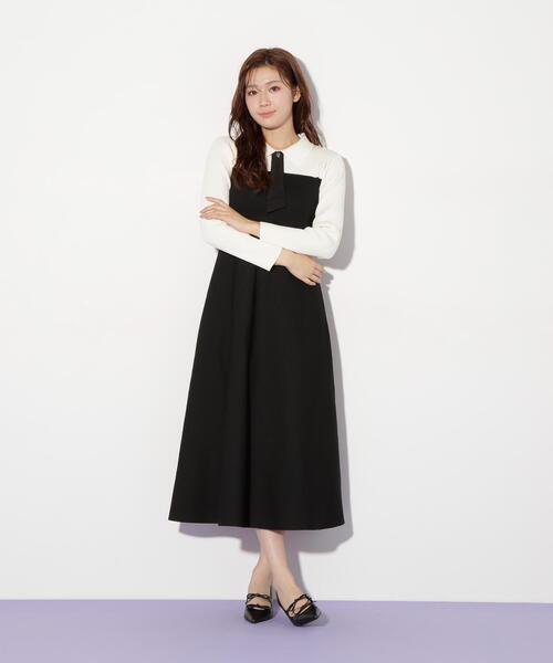 セール】◇ 2wayタイ付ソウバリフレアワンピース（ワンピース）｜JILL