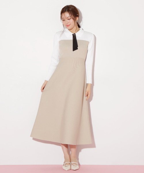 JILL by JILL STUART(ジルバイジルスチュアート)の「◇ 2wayタイ付ソウバリフレアワンピース(ワンピース・レディース・ブラック系その他/ベージュ系その他/ブルー/ネイビー・SMALL/MEDIUM)」の7枚目の写真