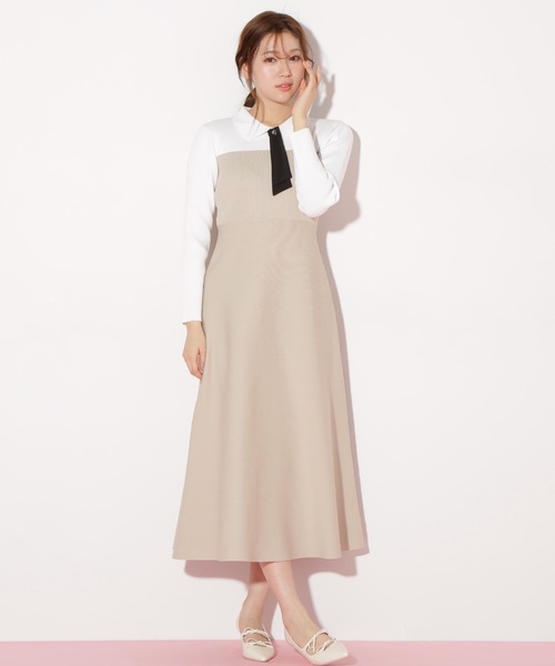 JILL by JILL STUART(ジルバイジルスチュアート)の「◇ 2wayタイ付ソウバリフレアワンピース(ワンピース・レディース・ブラック系その他/ベージュ系その他/ブルー/ネイビー・SMALL/MEDIUM)」の8枚目の写真