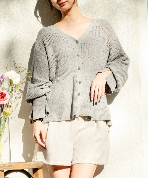 peplum sheer cardigan / ペプラムシアーカーディガン