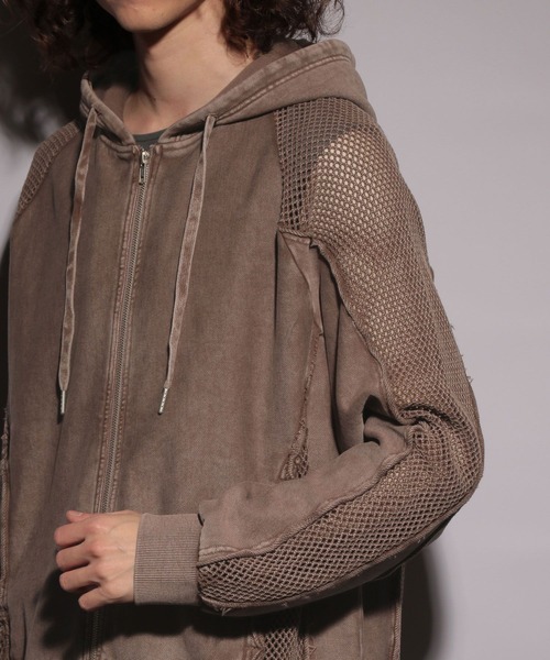 HARE（ハレ）の「【UNDERGROUND MODE】メッシュキリカエZIPパーカー(HARE)（パーカー・メンズ・ブラウン/ブラック・FREE）」の11枚目の写真