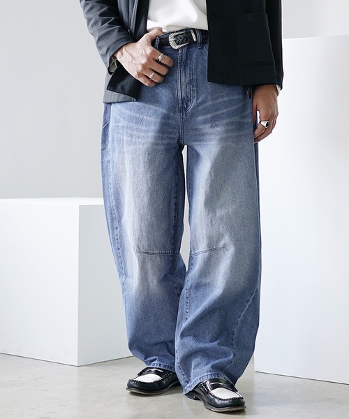 MinoriTY（マイノリティ）の「【MinoriTY select】バレルレッグイージーワイドデニムパンツ メンズ（デニムパンツ・メンズ・ライトグレー/ブラック/ライトブルー・M/L/LL）」の3枚目の写真