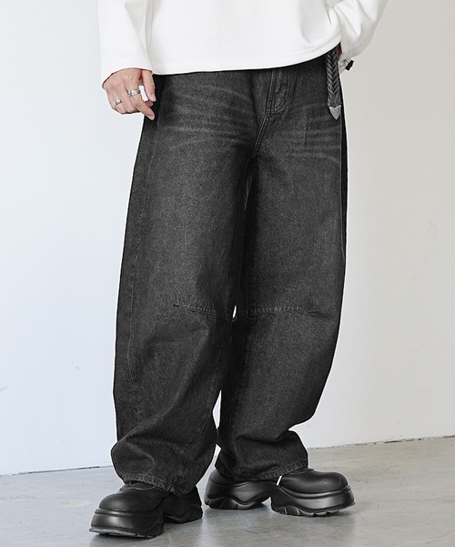 MinoriTY（マイノリティ）の「【MinoriTY select】バレルレッグイージーワイドデニムパンツ メンズ（デニムパンツ・メンズ・ライトグレー/ブラック/ライトブルー・M/L/LL）」の11枚目の写真