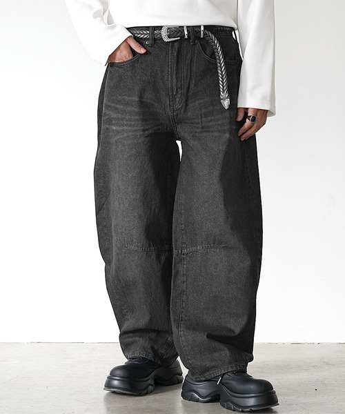 MinoriTY（マイノリティ）の「【MinoriTY select】バレルレッグイージーワイドデニムパンツ メンズ（デニムパンツ・メンズ・ライトグレー/ブラック/ライトブルー・M/L/LL）」の13枚目の写真