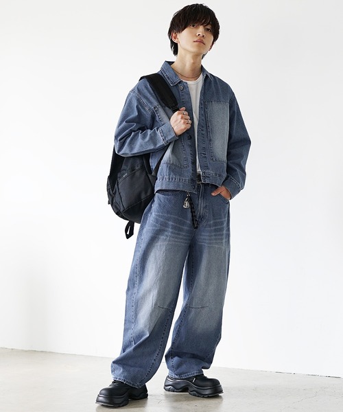 MinoriTY（マイノリティ）の「【MinoriTY select】バレルレッグイージーワイドデニムパンツ メンズ（デニムパンツ・メンズ・ライトグレー/ブラック/ライトブルー・M/L/LL）」の7枚目の写真