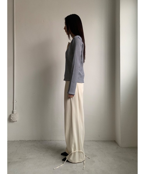 Didot.showroom（ディドット ショールーム）の「スクイーズリボントラウザーズ（その他パンツ・レディース・ネイビー/アイボリー・S/M）」の15枚目の写真