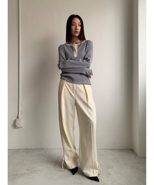 Didot.showroom（ディドット ショールーム）の「スクイーズリボントラウザーズ（その他パンツ・レディース・ネイビー/アイボリー・S/M）」の14枚目の写真