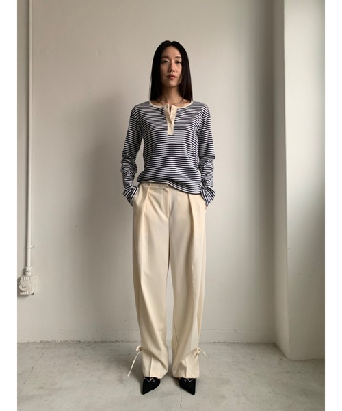Didot.showroom（ディドット ショールーム）の「スクイーズリボントラウザーズ（その他パンツ・レディース・ネイビー/アイボリー・S/M）」の16枚目の写真
