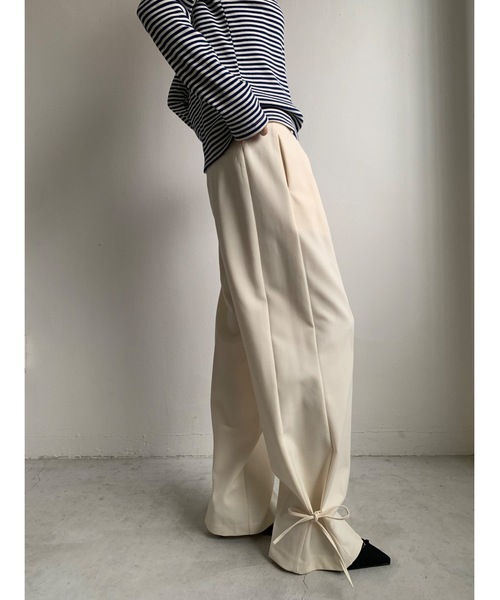 Didot.showroom（ディドット ショールーム）の「スクイーズリボントラウザーズ（その他パンツ・レディース・ネイビー/アイボリー・S/M）」の12枚目の写真