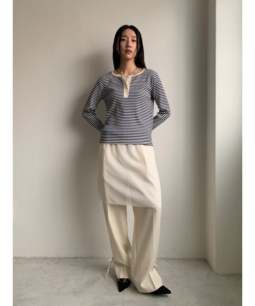 Didot.showroom（ディドット ショールーム）の「スクイーズリボントラウザーズ（その他パンツ・レディース・ネイビー/アイボリー・S/M）」の7枚目の写真