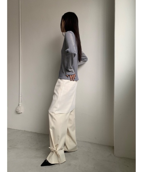 Didot.showroom（ディドット ショールーム）の「スクイーズリボントラウザーズ（その他パンツ・レディース・ネイビー/アイボリー・S/M）」の6枚目の写真