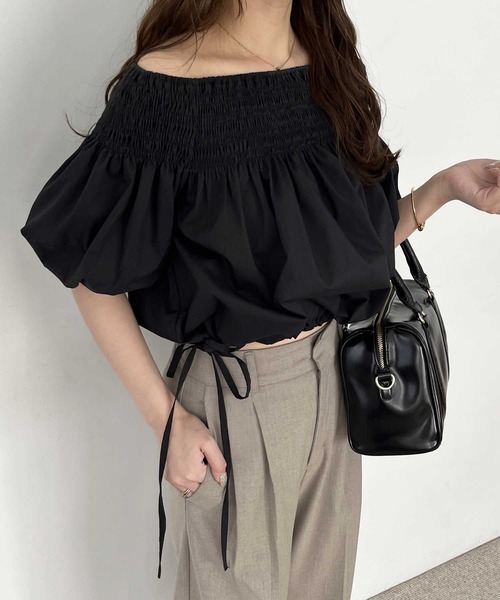 nelliy.（ネルリー）の「オフショルドロストシャーリングシャツブラウス（シャツ/ブラウス・レディース・オフホワイト/ブラック・LARGE/MEDIUM）」の20枚目の写真