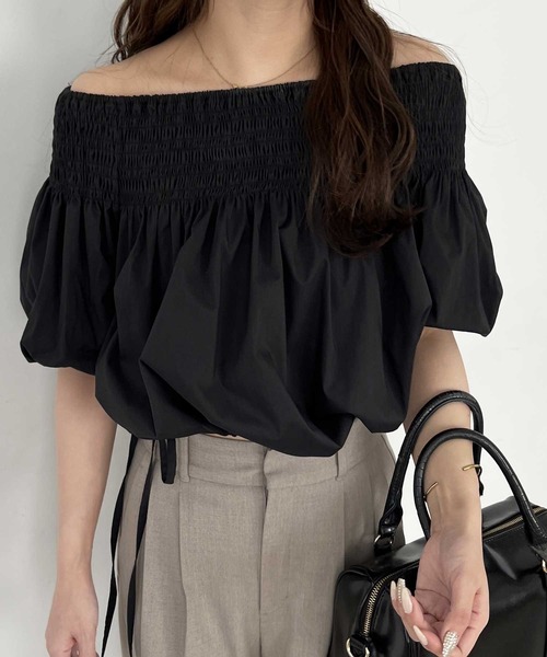 nelliy.（ネルリー）の「オフショルドロストシャーリングシャツブラウス（シャツ/ブラウス・レディース・オフホワイト/ブラック・LARGE/MEDIUM）」の21枚目の写真