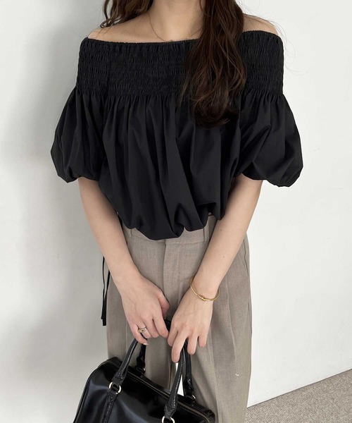 nelliy.（ネルリー）の「オフショルドロストシャーリングシャツブラウス（シャツ/ブラウス・レディース・オフホワイト/ブラック・LARGE/MEDIUM）」の22枚目の写真