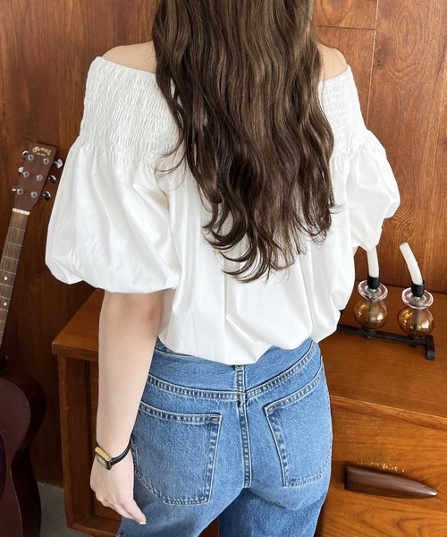 nelliy.（ネルリー）の「オフショルドロストシャーリングシャツブラウス（シャツ/ブラウス・レディース・オフホワイト/ブラック・LARGE/MEDIUM）」の16枚目の写真