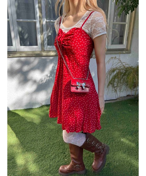 PHILLY(フィリー)の「【PHILLY】リトルフラワーキャミワンピース(ワンピース・レディース・レッド/ブラック/アイボリー・FREE)」の13枚目の写真