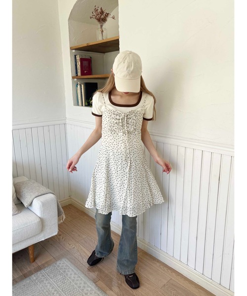 PHILLY(フィリー)の「【PHILLY】リトルフラワーキャミワンピース(ワンピース・レディース・レッド/ブラック/アイボリー・FREE)」の9枚目の写真