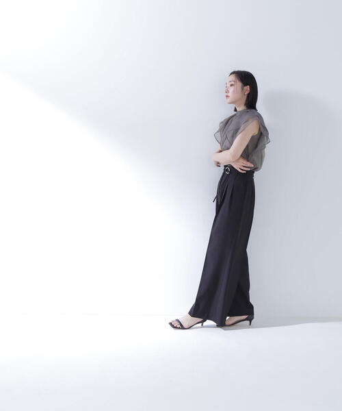 NATURAL BEAUTY BASIC(ナチュラルビューティーベーシック)の「◇ダブルベルトワイドパンツ(その他パンツ・レディース・ベージュ/ブラック/ブルー・SMALL/MEDIUM/P/S)」の7枚目の写真
