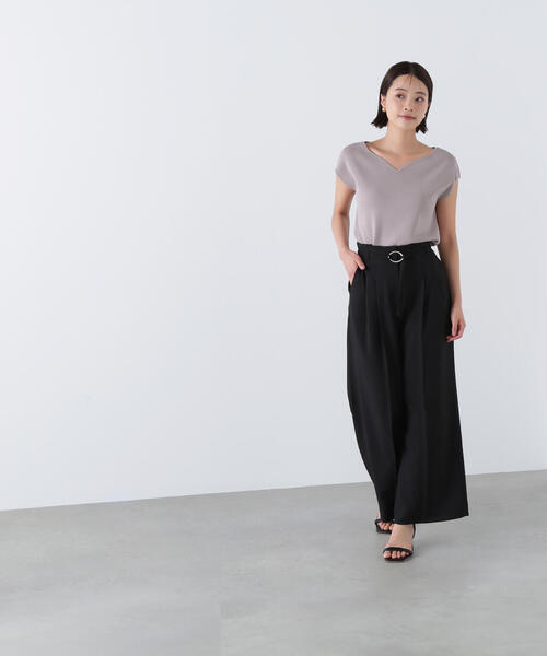NATURAL BEAUTY BASIC(ナチュラルビューティーベーシック)の「◇ダブルベルトワイドパンツ(その他パンツ・レディース・ベージュ/ブラック/ブルー・SMALL/MEDIUM/P/S)」の9枚目の写真