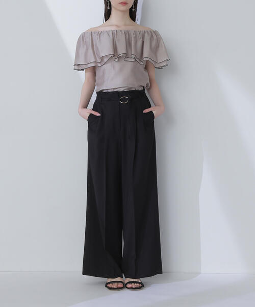 NATURAL BEAUTY BASIC(ナチュラルビューティーベーシック)の「◇ダブルベルトワイドパンツ(その他パンツ・レディース・ベージュ/ブラック/ブルー・SMALL/MEDIUM/P/S)」の10枚目の写真