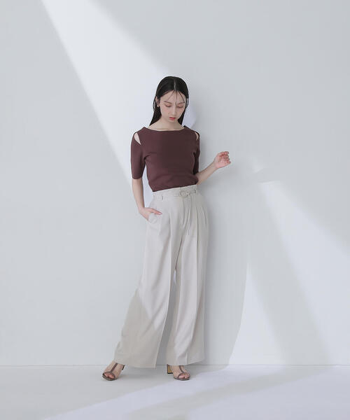 NATURAL BEAUTY BASIC(ナチュラルビューティーベーシック)の「◇ダブルベルトワイドパンツ(その他パンツ・レディース・ベージュ/ブラック/ブルー・SMALL/MEDIUM/P/S)」の14枚目の写真